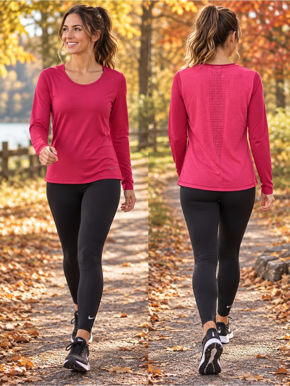 Nike Pink Long-Sleeve Performance Top